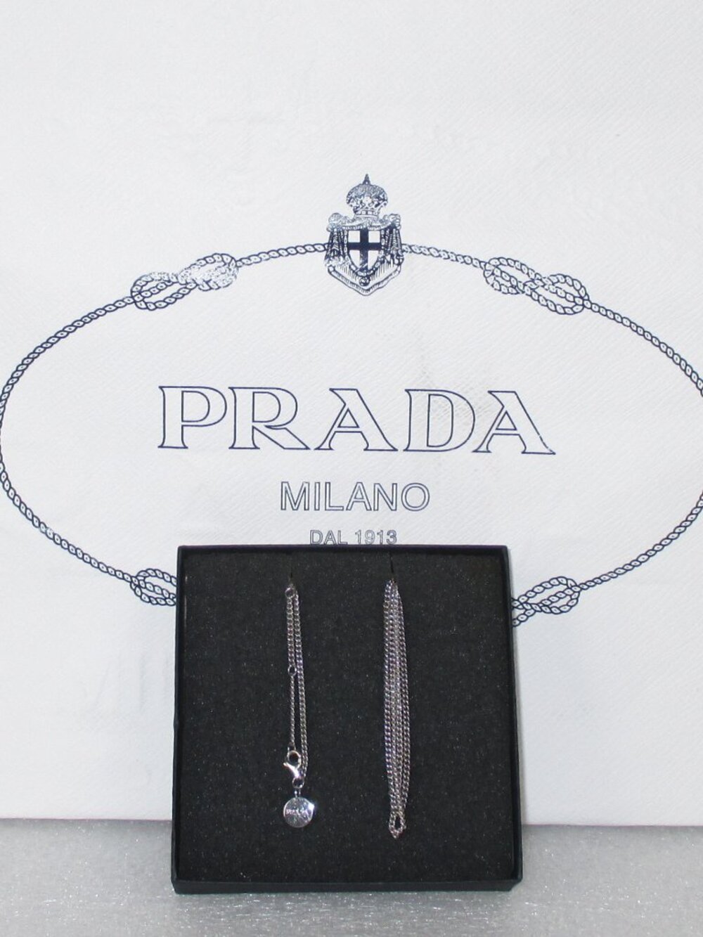 PRADA STERLING SILVER NECKLACE